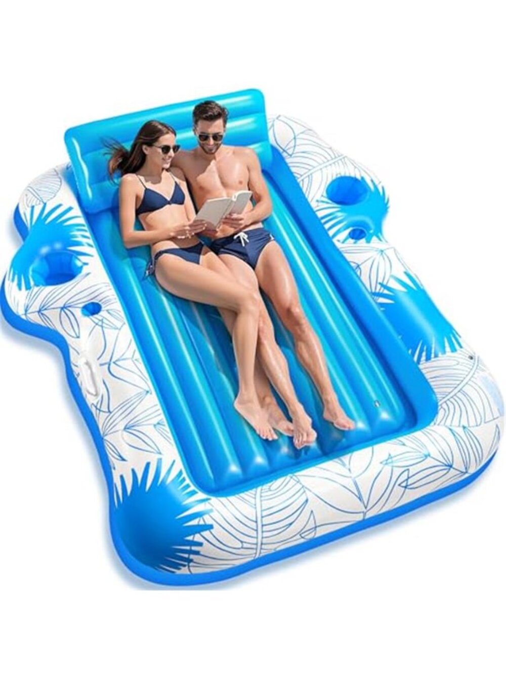 XXL Inflatable Pool Float Lounger 85x71 2 Person Tanning Raft Ice Bath Tub